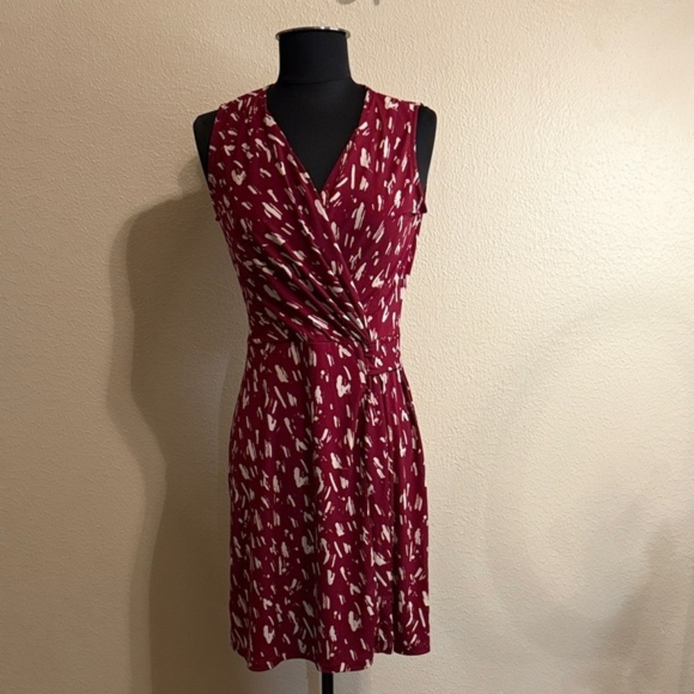 Kaileigh Burgundy Patterned Midi Dress